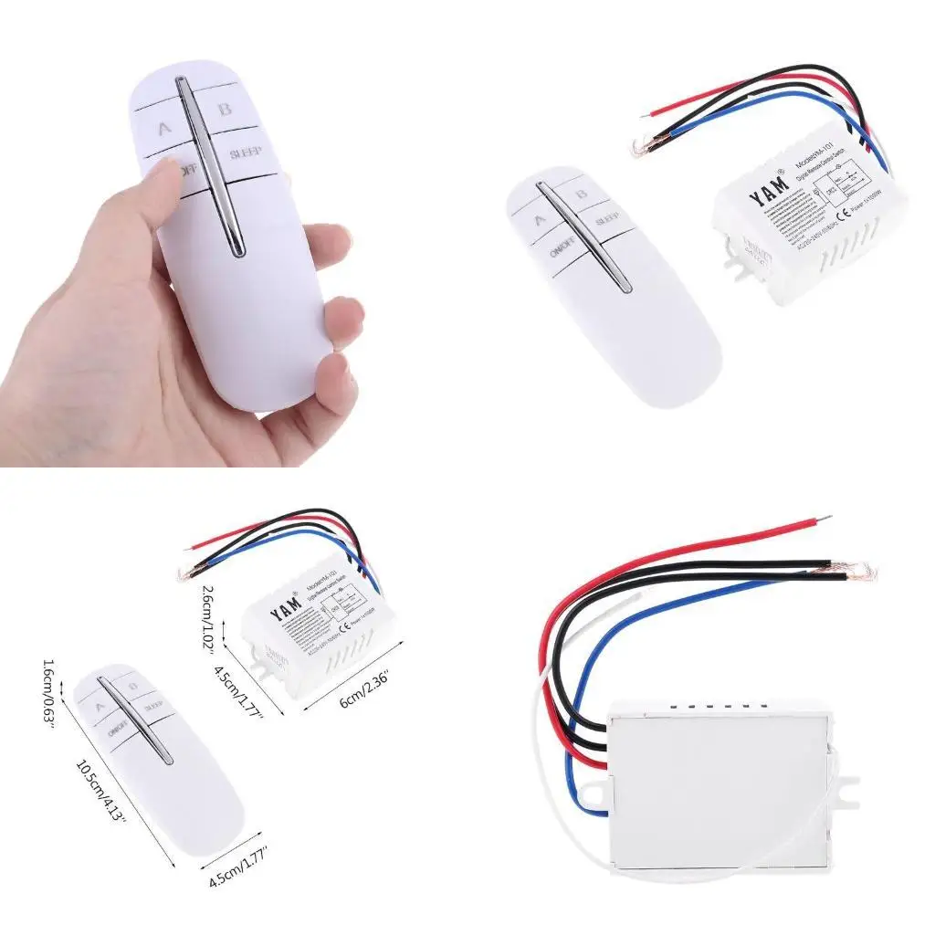

652F 1-way Wireless Switch & Transmitter for Ceiling Lights Lamps Fluorescent Lamps