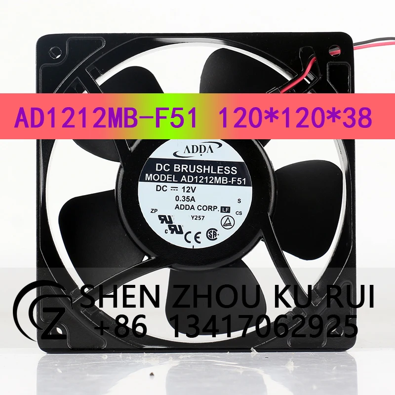 ADDA 12V 0.35A 12038 120X120X38MM inverter UPS axial flow high air pressure ball AD1212MB-F51 coolingfan
