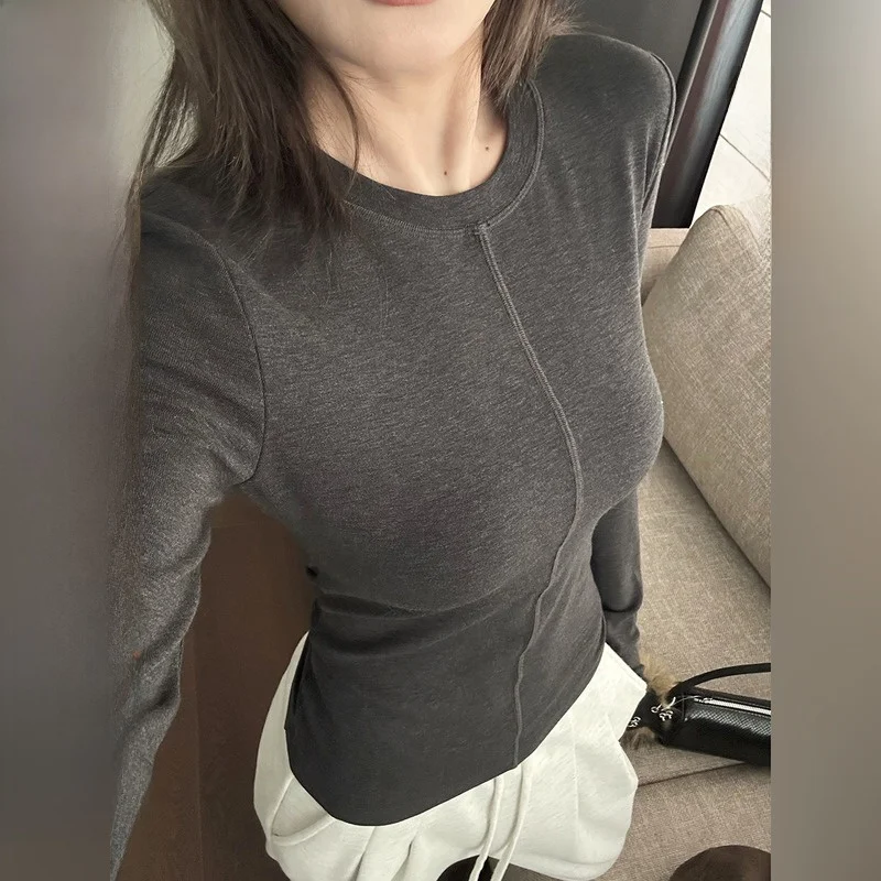 

Zeng Yueban Women's Slim Fit Knitted Sweater Long Sve Mousse Fce Base Layer Bamboo Texture Winter Top