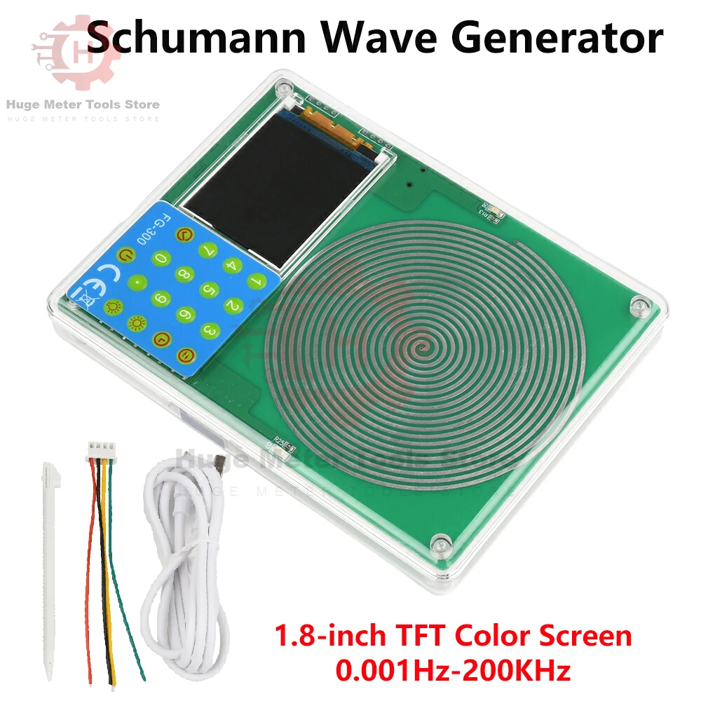 

Schumann Wave Generator 1.8-inch TFT Color Screen 0.001Hz-200KHz Multiple Waveform Output Audio Resonator Output USB-Type C 5V