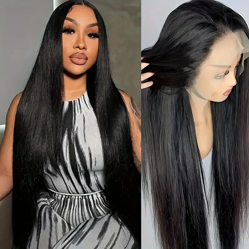 Rosabeauty 13x6 Straight Nature Color Lace Front Wig Human Hair 30 40 Inch Frontal 5X5 Glueless Ready to Wear Wig 250% For Women