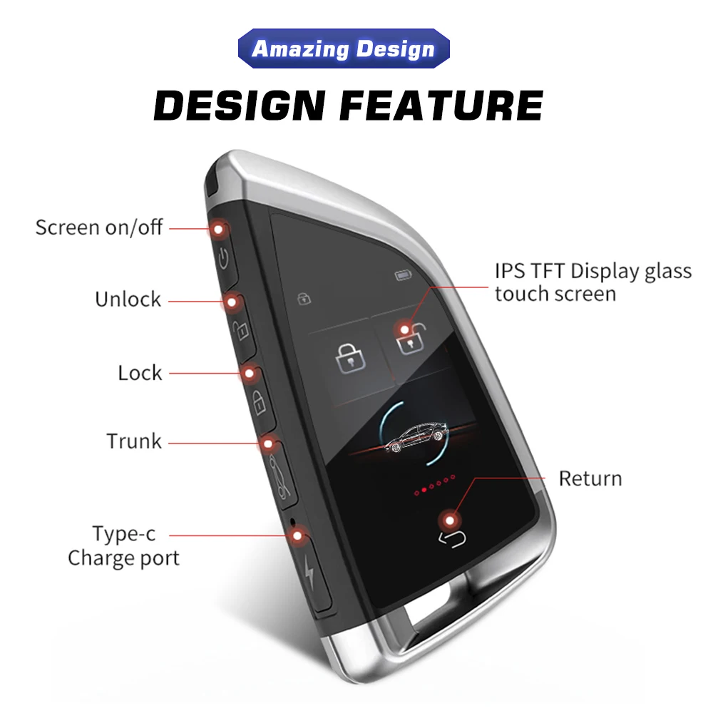 English/Korean/Turkish CF568 Style Modified Universal Smart Remote Car Key LCD Keyless Entry for BMW/Benz/Audi/Toyota/Honda/KIA