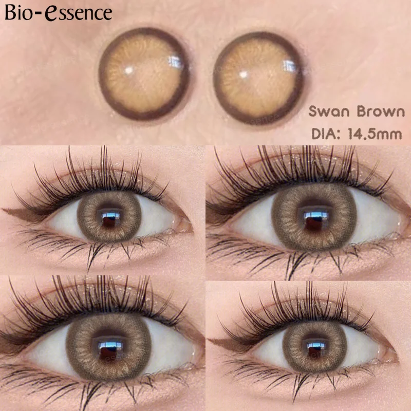 Bio-essence Colorcon lentes coreanas, lentillas de Color para ojos con prescripción para miopía, lentillas marrones para ojos, 1 par
