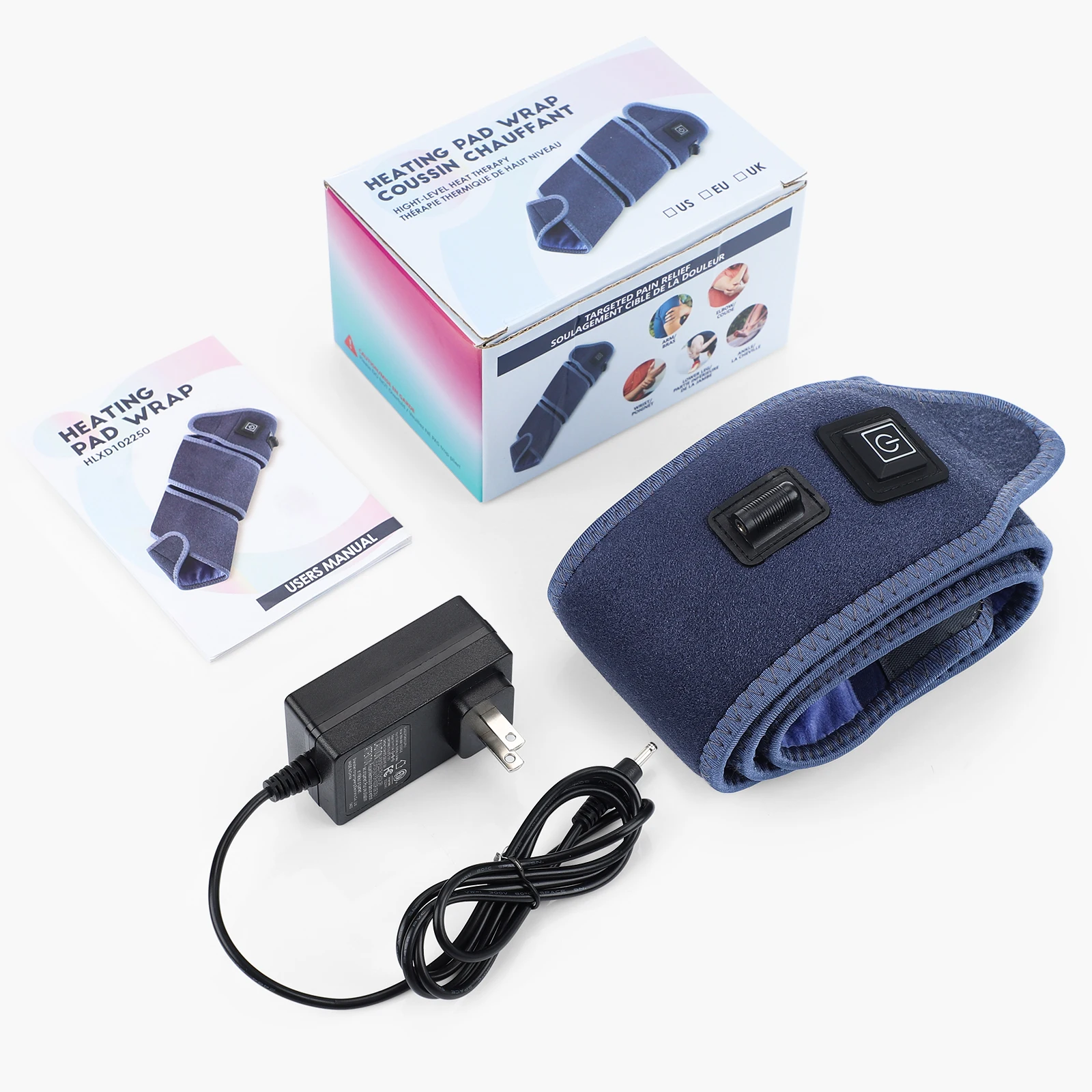 Heated Pad Wrap Hot Compress Therapy Three-speed Temperature Control Plug-in Heating Pad All-around Body Warming Arm Elbow Legs