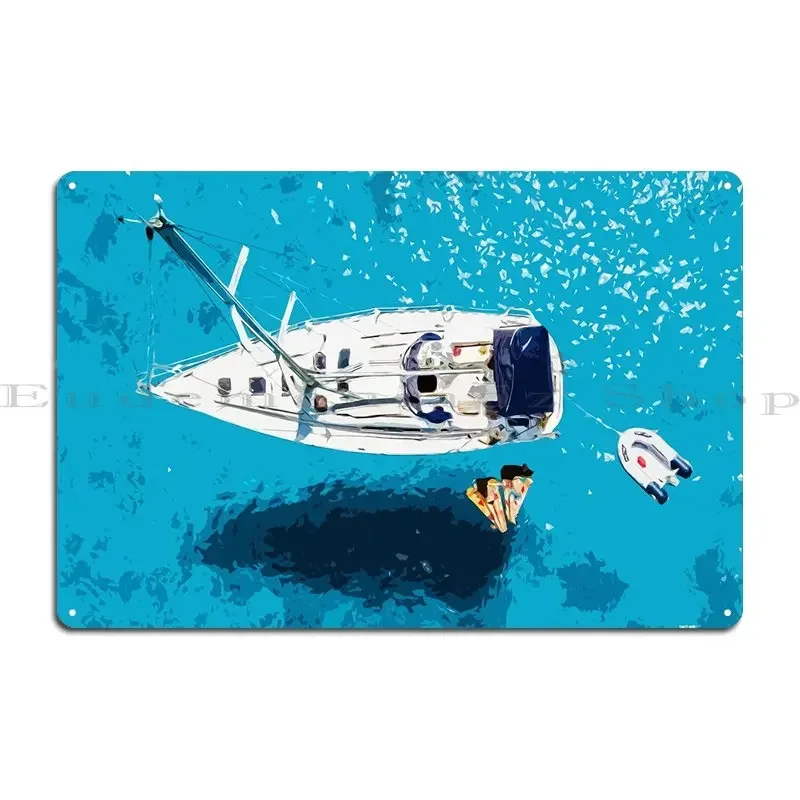 Yacht St Tropez Poster Antibes Port Cros poster Metal Mural Plaques Wall Plaque Designer Vintage Tin Sign Poster
