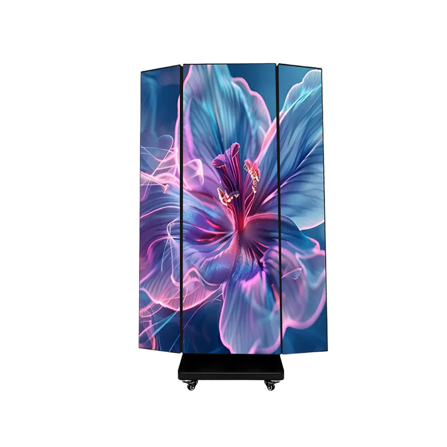 LED Three-fold Connectable Poster Floor-standing Full Color Indoor LED Display Advertising Screen Movable LED for Store Front