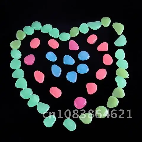 50Pcs/Bag Hot Luminous Glowing Stone Glow in the Dark Garden Pebbles Glow Stones Rock for Walkways Garden Path Patio Lawn Garden