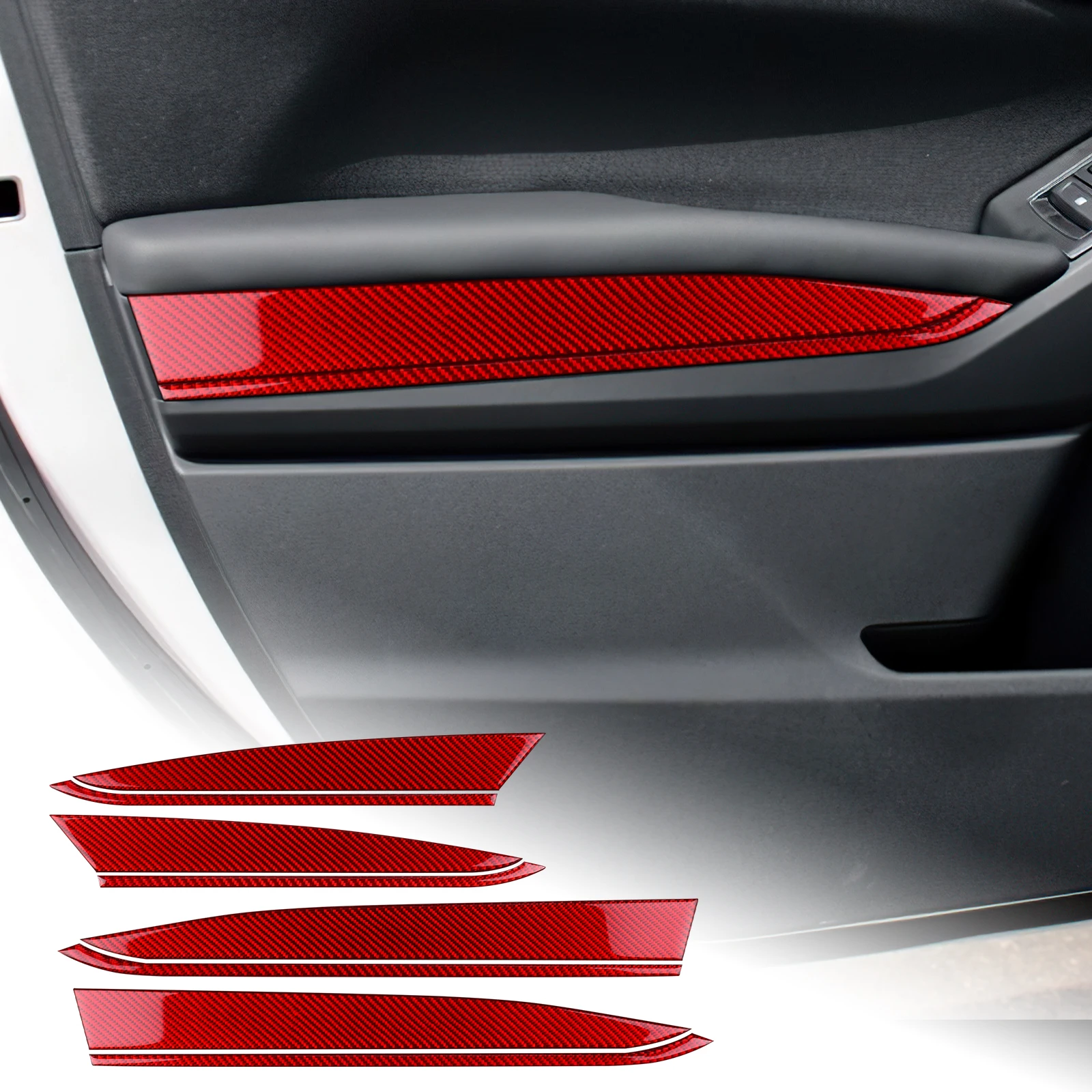 

Real Soft Carbon Fiber Door Armrest Handle Trim Sticker For Subaru WRX VB/WRX STI 2022 2023 2024 2025 2026 Interior Accessories