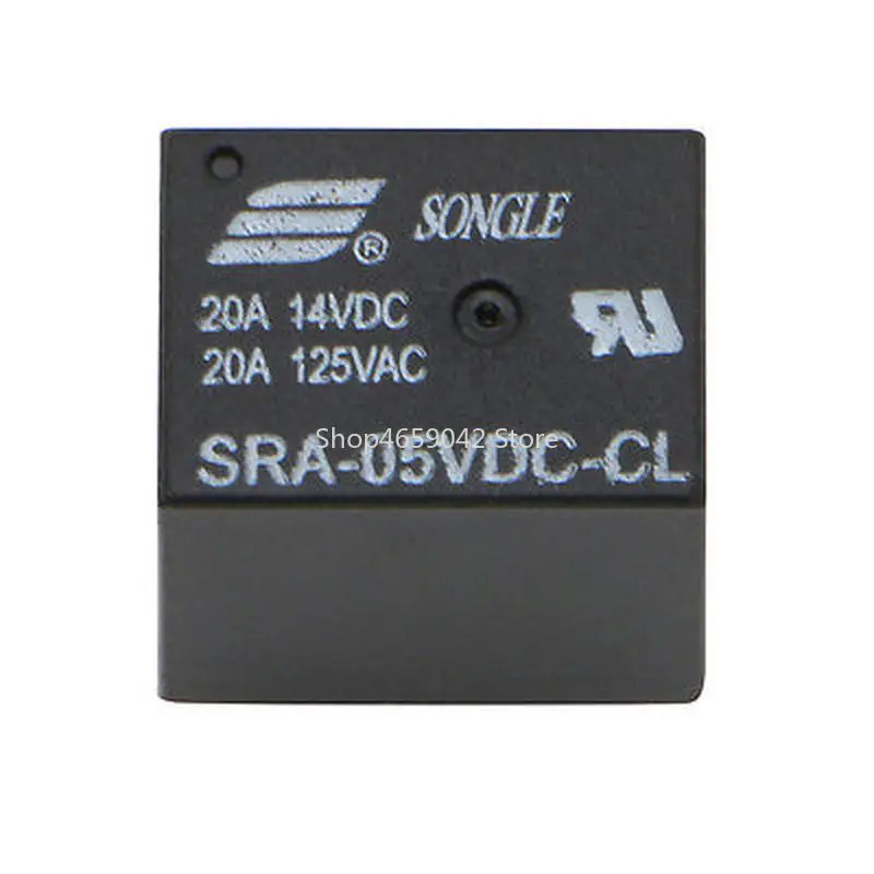 2pcs Relay SRA-05VDC-CL SRA-12VDC-CL SRA-24VDC-CL Power Relays DC5V 20A 5 Pins PCB General Purpose Relay 5V 12V 24V