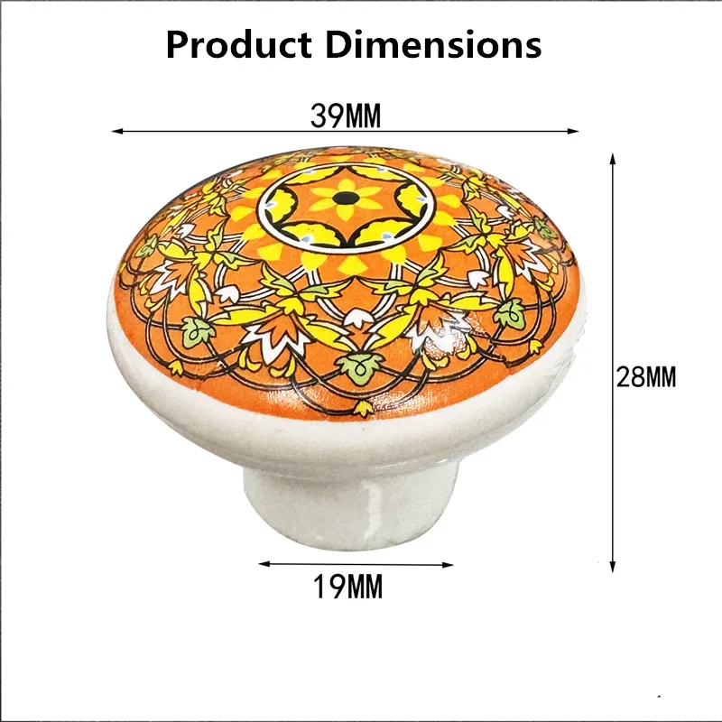 Bohemian Ceramic Single Hole Cabinet Handles Vintage European Style Furniture Knobs Wardrobe Door Drawer Pulls Home Hardware