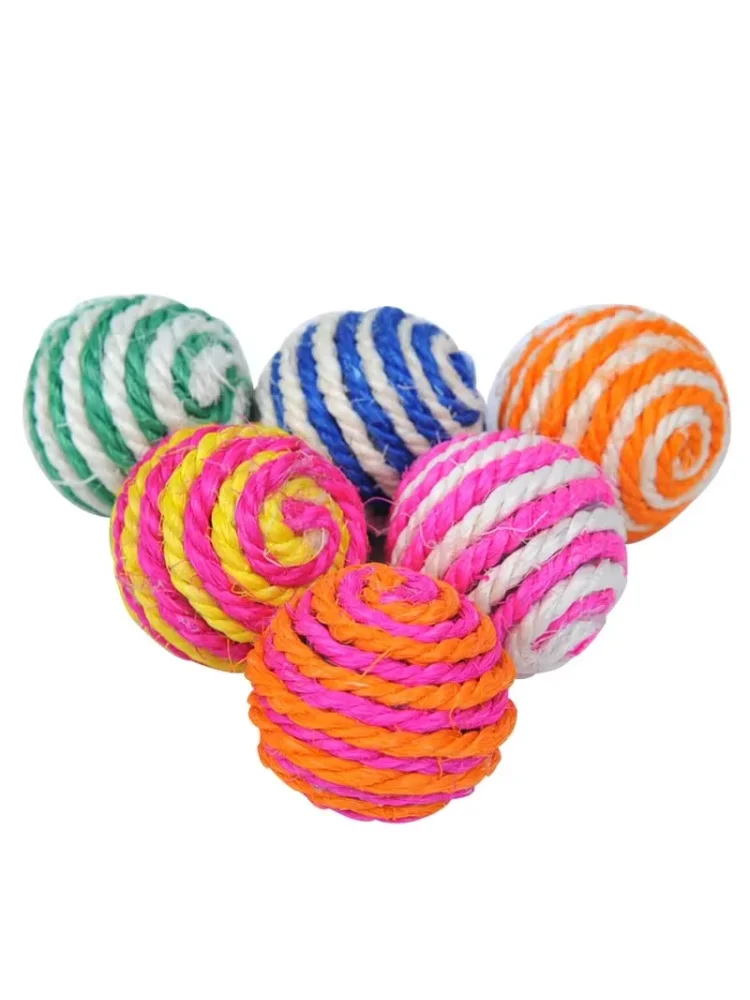 4 PCS Balls Interactive Pet Toys for Cats Kitten Dog Training Playing Chewing (Random Color)