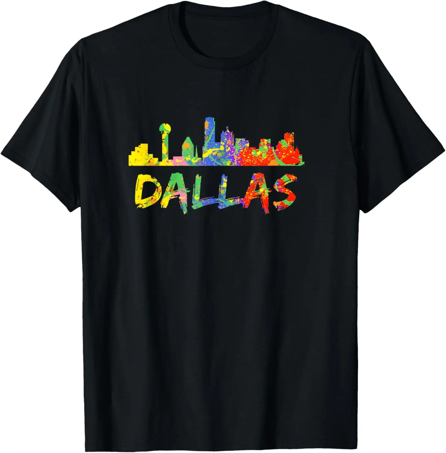 

Футболка Dallas Texas Skyline TX Colorful Rainbow City Pride Dallas
