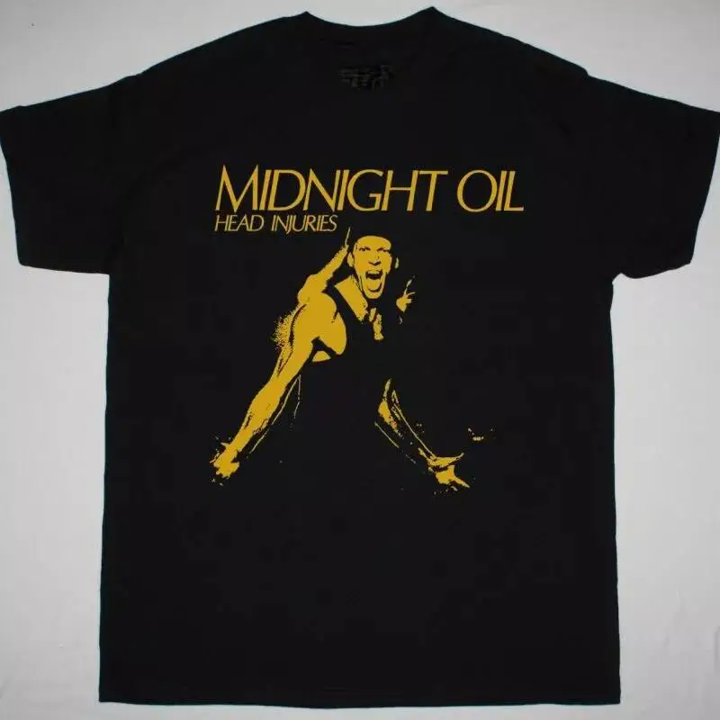 

Винтажная хлопковая черная футболка Midnight Oil Head Injuries S 5XL