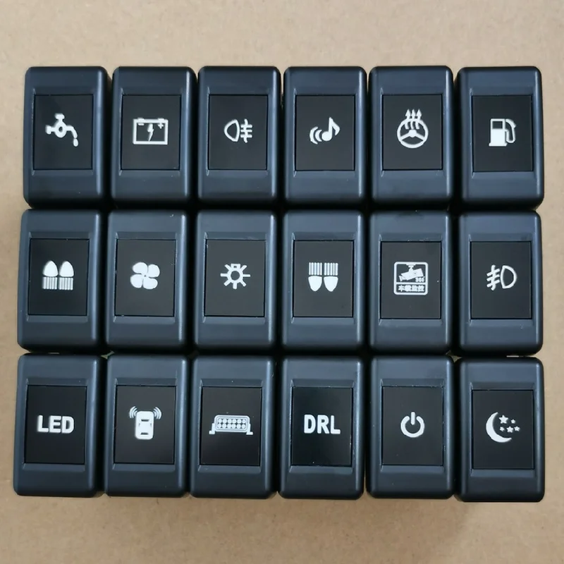 

1PC Rearview Mirror Heating Spotlight Radar Parking Sensor Driving Recorder Exhaust Pipe Switch Button For Isuzu