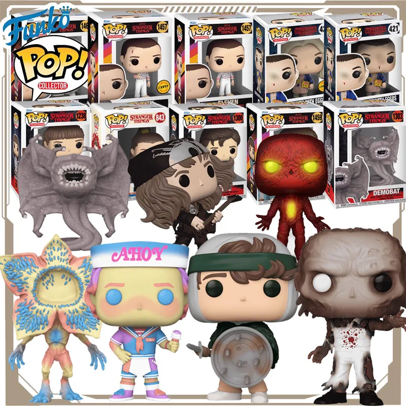 

Funko POP Original Stranger Things Anime Figure EDDIE DUSTIN ELEVEN with Eggos Action Figure Toys for Boys Girls Kids Gift