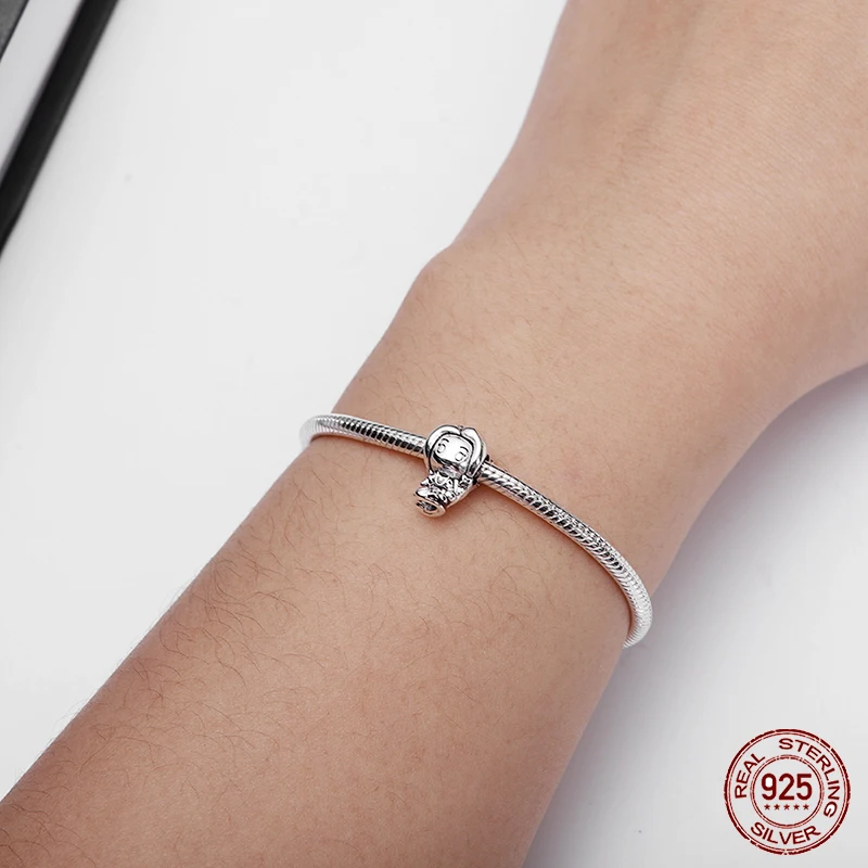 بلاتا دي لي 925 دلايات فضية ديزني خمسة الأميرات الصغيرة قلادة حبة لسوار الأصلي الإسورة لتقوم بها بنفسك مجوهرات هدايا استرخى