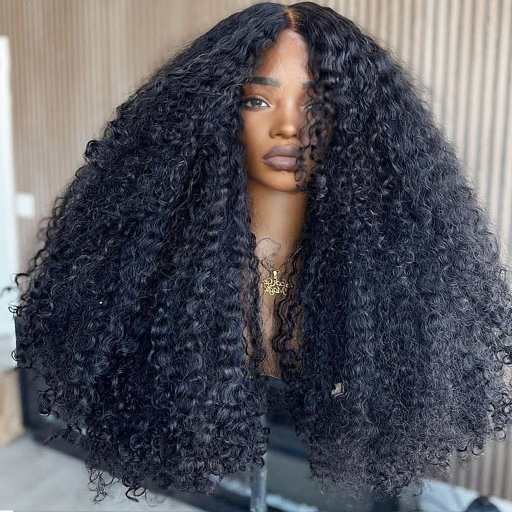 

16-36 Inch Afro Kinky Curly 13x4/13x6/360 HD Transparent Lace Frontal Wigs Wear and Go Glueless Curly Human Hair 350/450 Density