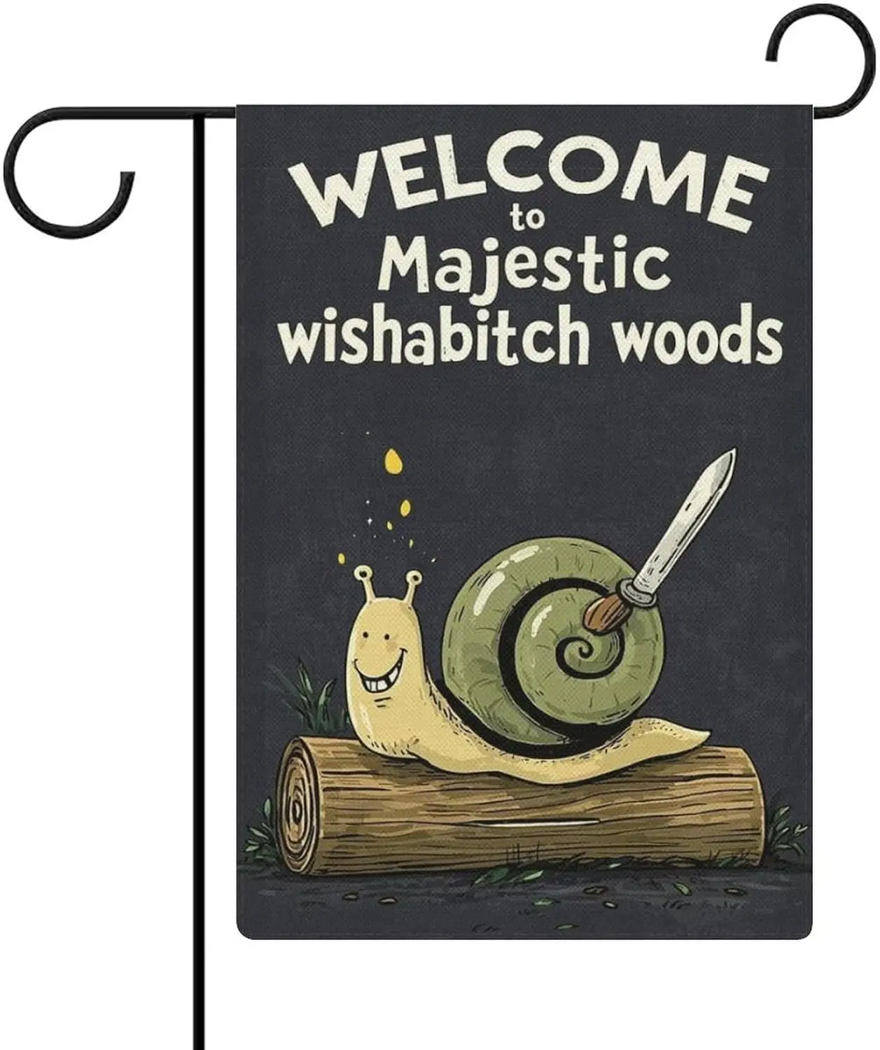 Humorous Majestic Wishabitch Woods Garden Flag 12x18 Inch Double Sided, Small Yard All Season Outdoor Decoration MMZ