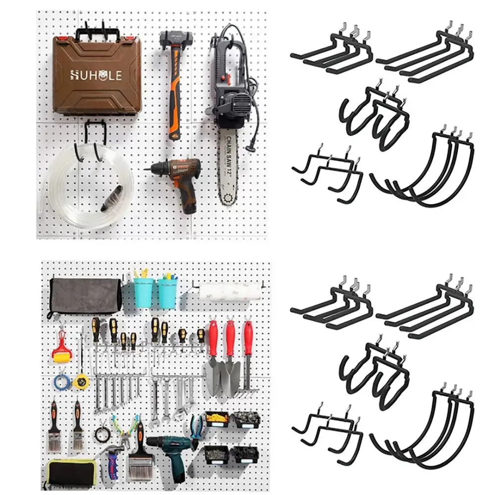 Hanger Rack Organizer Tool Heavy Duty Hooks Hole Plate Rack Wall Mounted Holder Pegboard Hooks Garage Storage Hooks Hanger Rack
