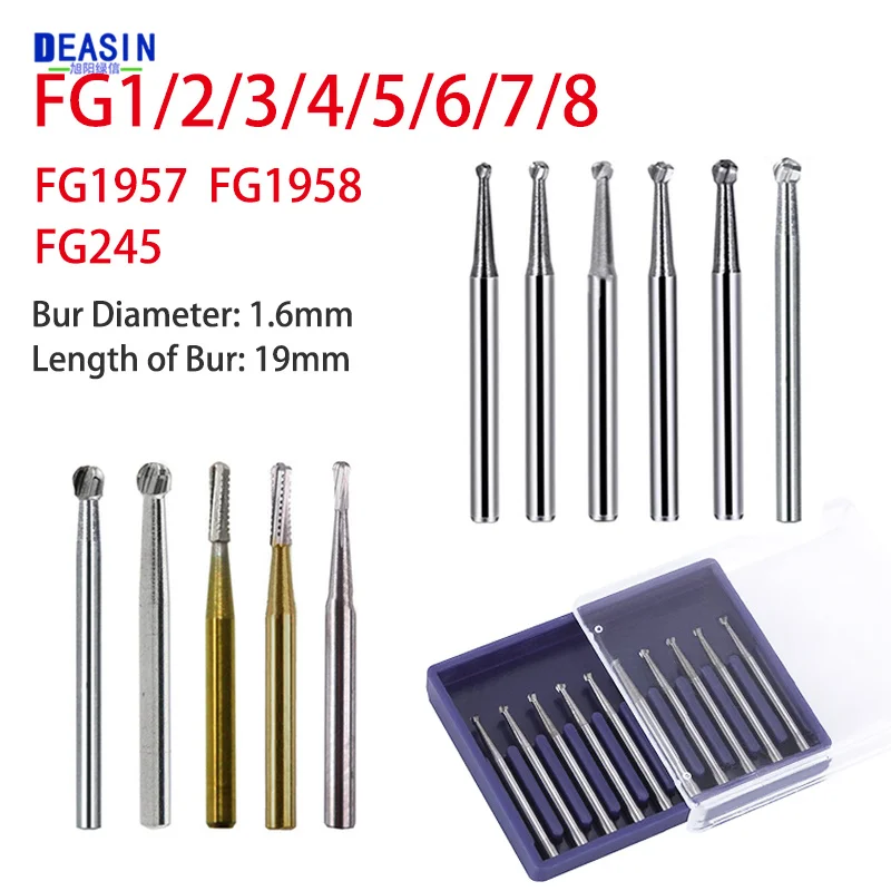 

10Pcs /box FG Dental Tungsten Carbide Burs Zekrya FG1957 Drill Polishing Surgical Bone Cutters Bit For Dentistry High Speed