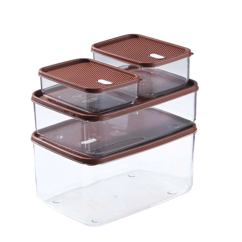 Refrigerator storage box, vegetable and fruit drain fresh-keeping box, multigrain food transparent refrigerator storage box