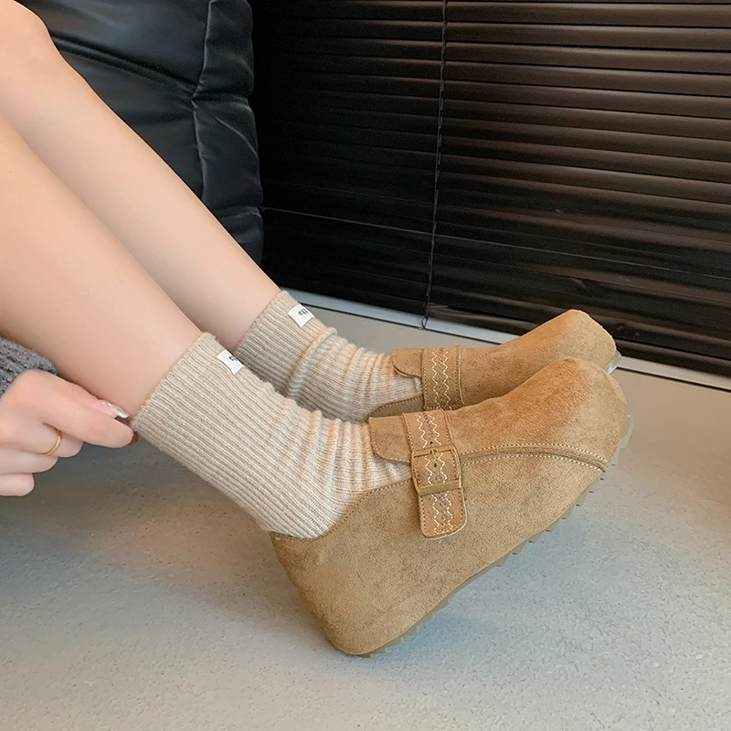 2025 أحذية نسائية ربيع الخريف الموسم وصول جديد تنوعا كعب مسطح جولة تو أحذية مريحة عالية الجودة #6