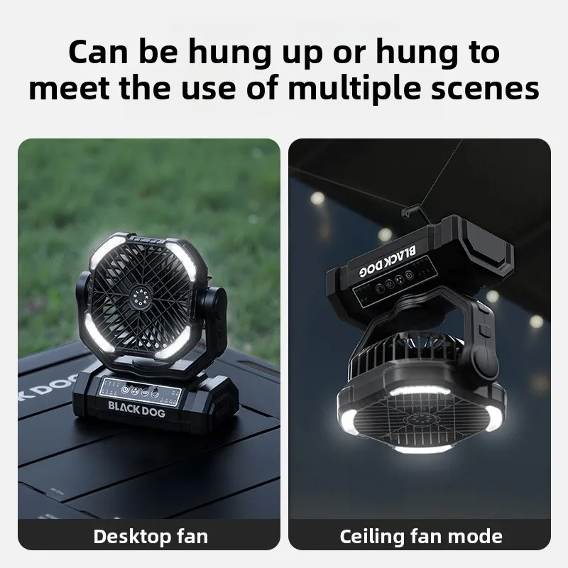 بلاك دوج ضوء التخييم قابلة للشحن خفيفة الوزن في الهواء الطلق التخييم سطح المكتب مروحة صغيرة التبريد الصغيرة التكتيكية الجديدة المحمولة حمل على #1