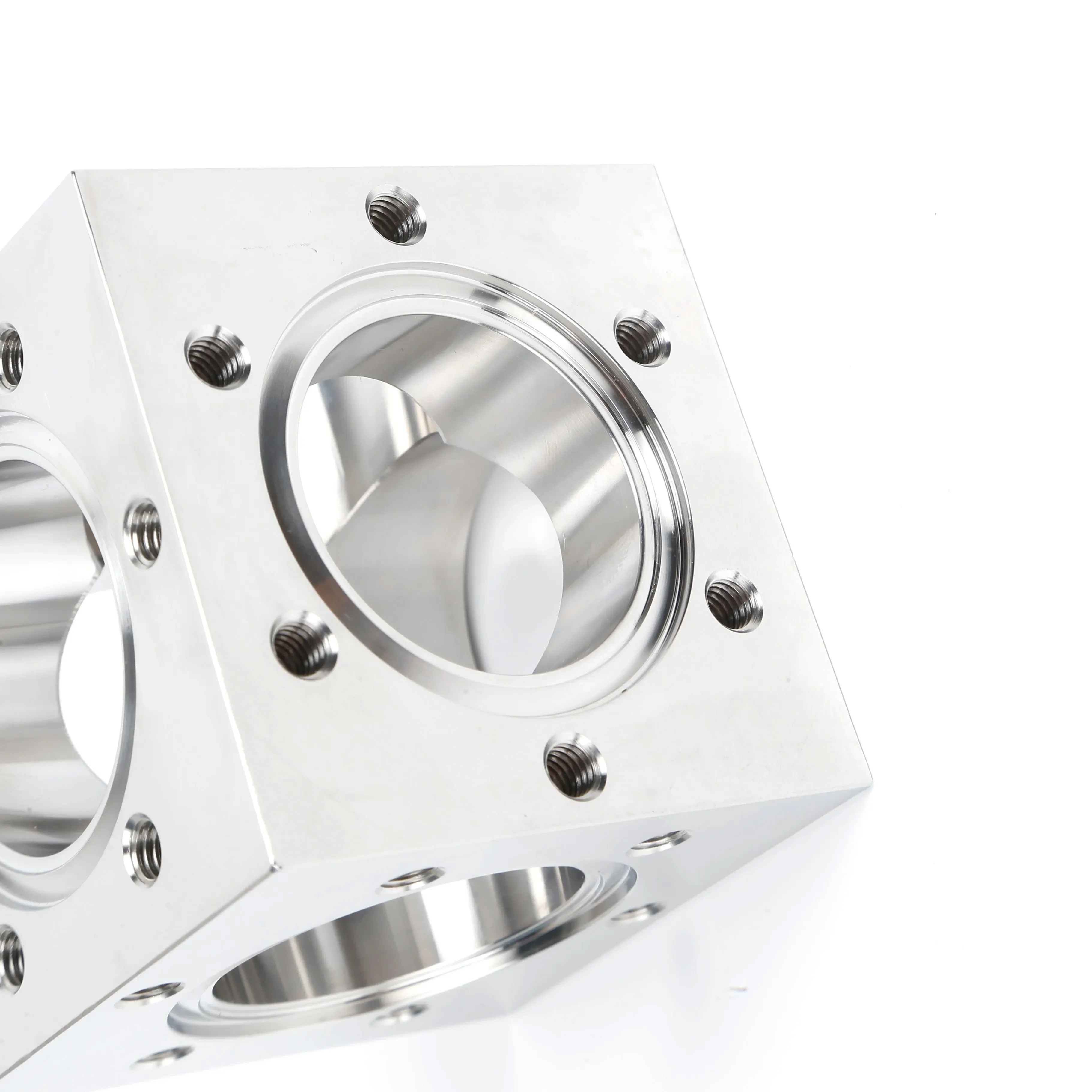 304 Stainless Steel CF Cubic Flange Integrated Knife Edge Flange High Vacuum Square Six-way Square Cavity