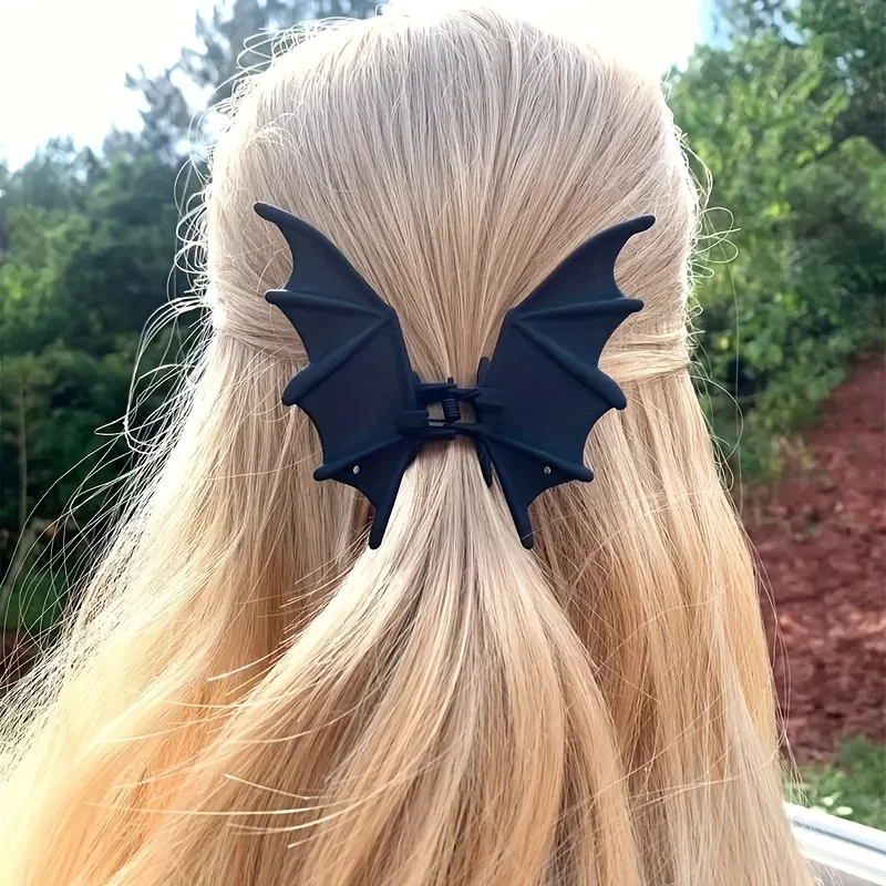 

1 Pieces of Gothic Punk Matte Black Bat Wing Hair Clips