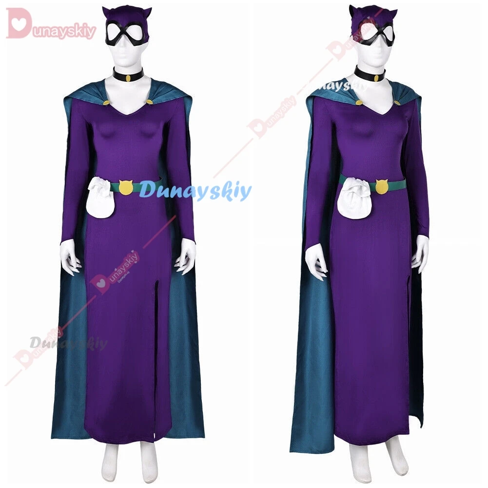 Donne Selinaaaa Cosplay Costume sexy Maschera Cintura Mantello Film Kyleee Abito Abbigliamento Abiti Vestito da festa di carnevale di Halloween