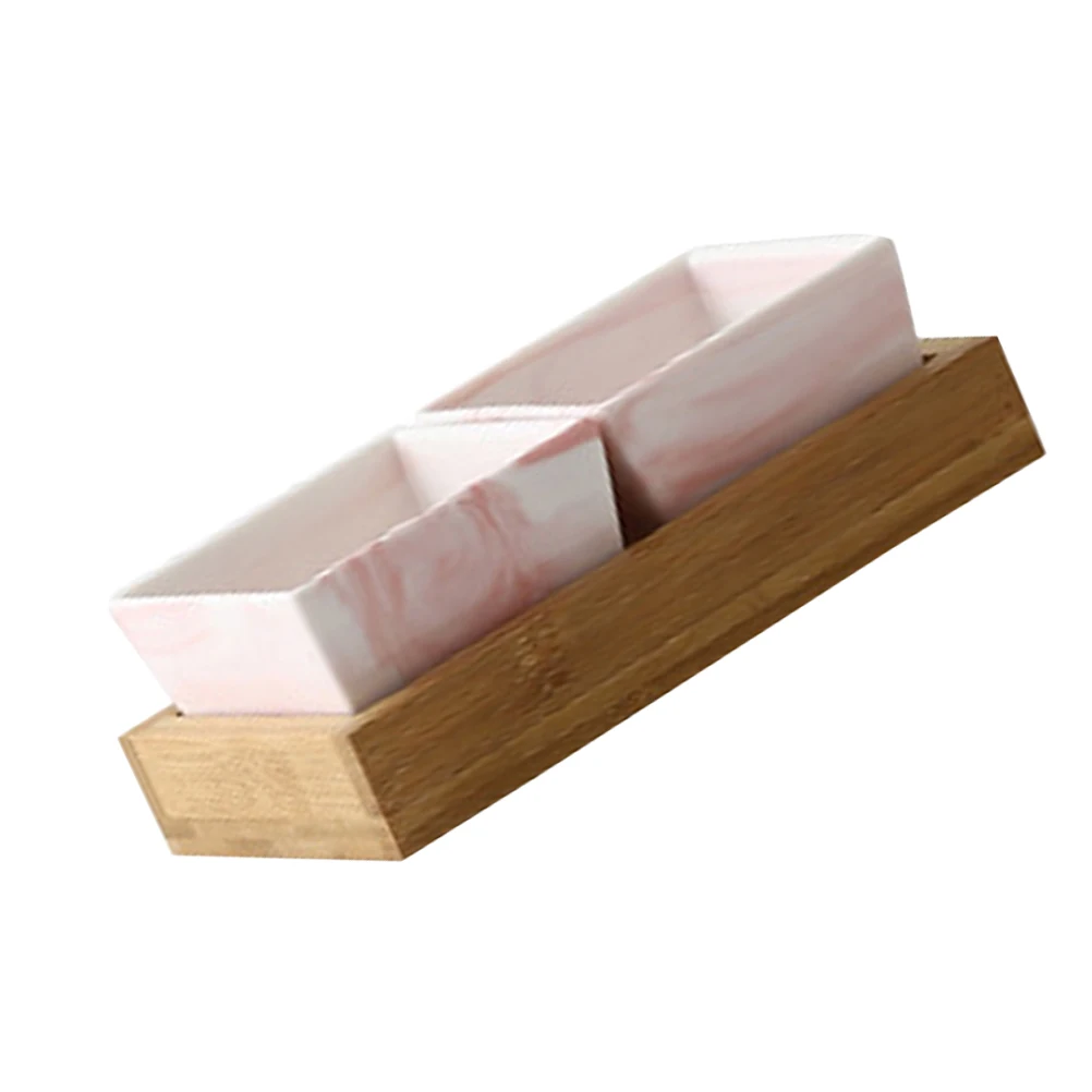 

Marble Serving Tray Fruit Decorative Trays Snack Dish Marbling Nordic Ceramic Plate Divided