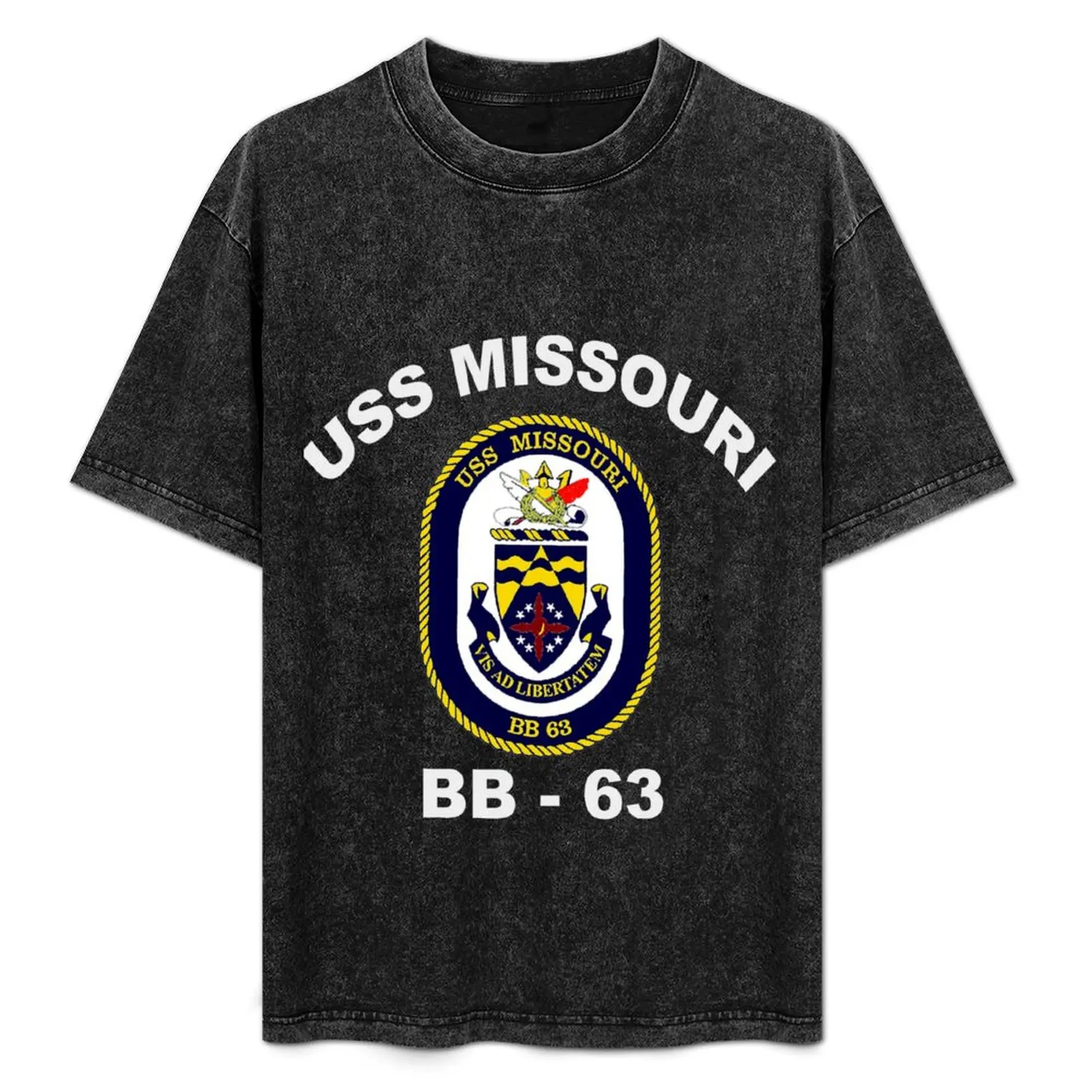 

USS Missouri (BB-63) Crest for Dark Colors T-Shirt Soft Lightweight Cotton T-Shirt