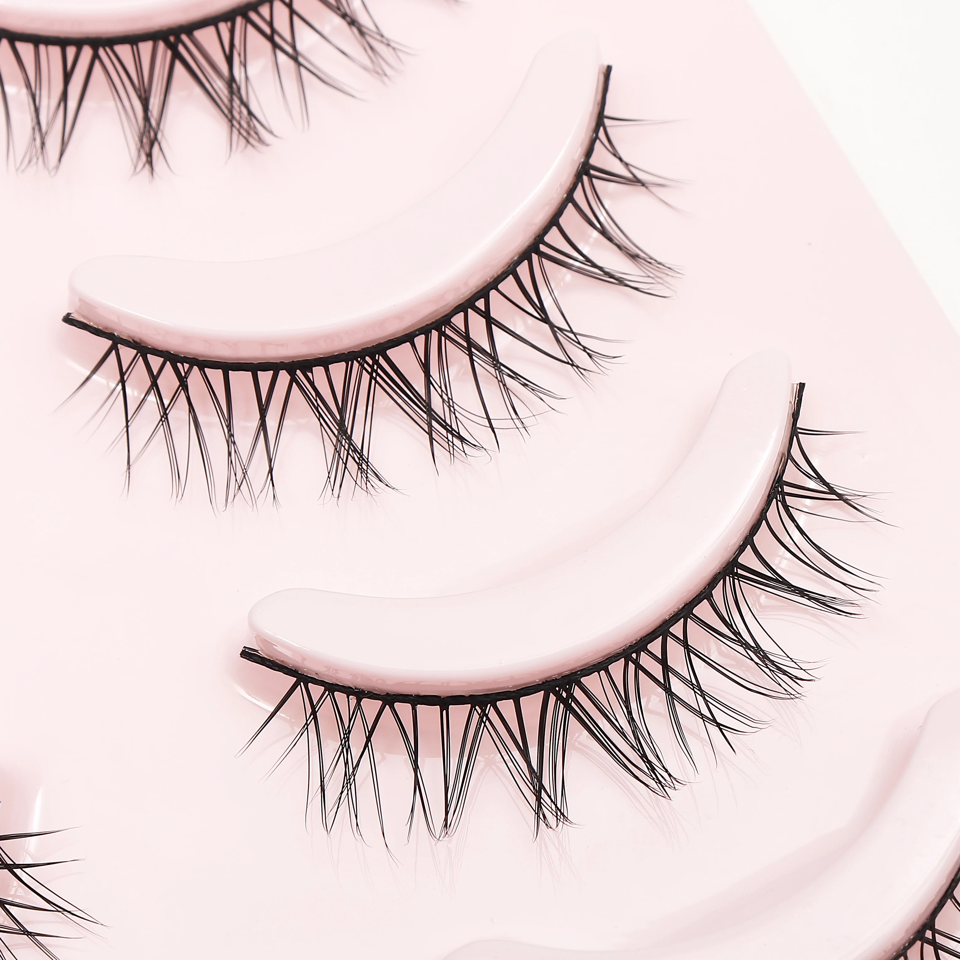 DINGSEN Gefälschte Wimpern, Anime-Wimpern, 5 Paar kleine Teufel-Wimpern, natürliches tägliches Make-up, Manga-Wimpern, transparente Band-Wimpern – Detail 27