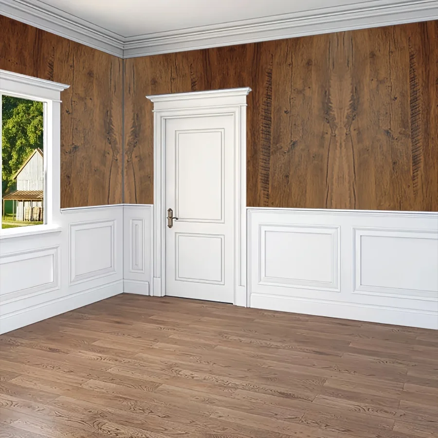 Brown Faux Wood Grain Contact Paper Peel Stick Wallpaper Self Adhesive Removable for Living Room Bedroom Furniture Countertop