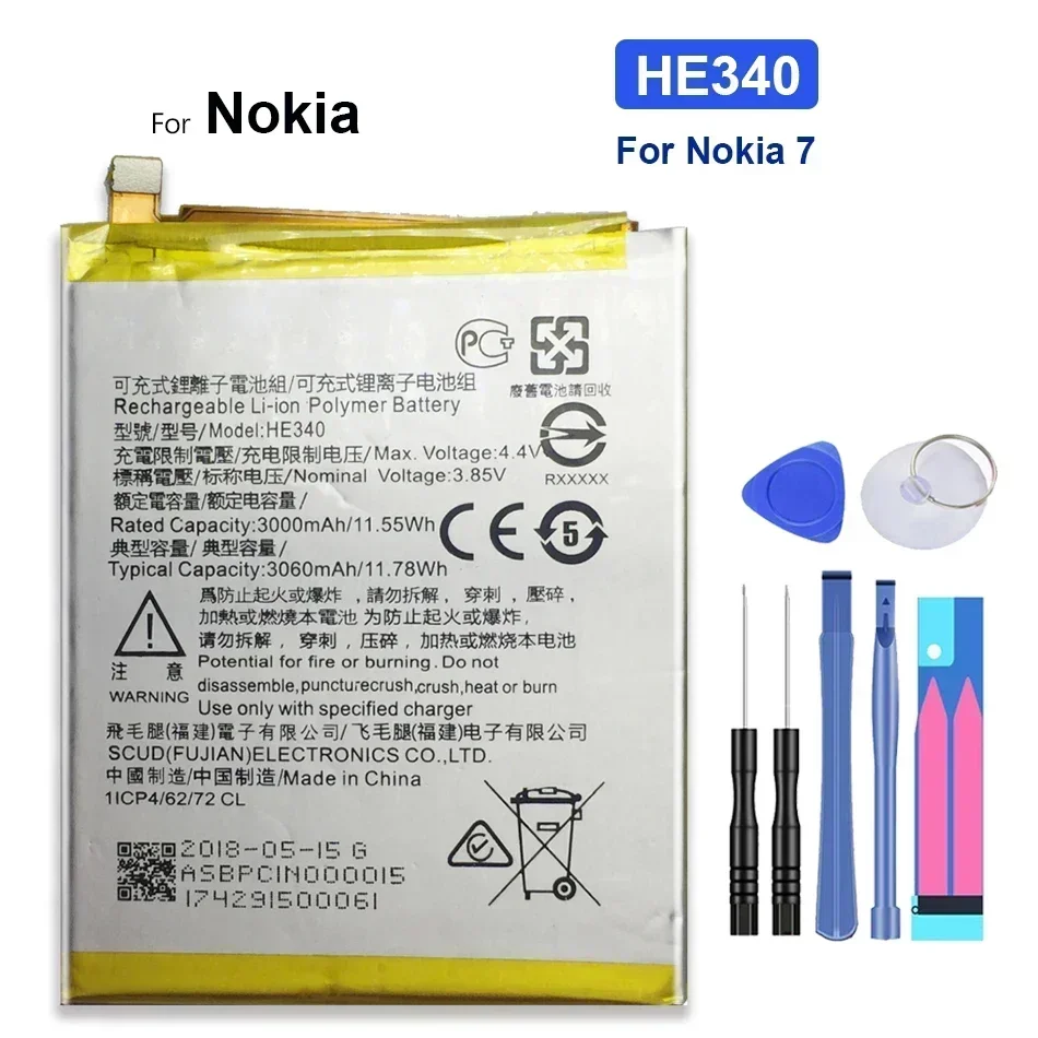 Battery for Nokia 2, 3, 5, 7, TA-1020, 1028, TA-1053, 3.1, 7.1, TA-1041, 7Plus 8.3, HE338, HE319, HE321, HE336,HE340,HE347,HQ480 view 6