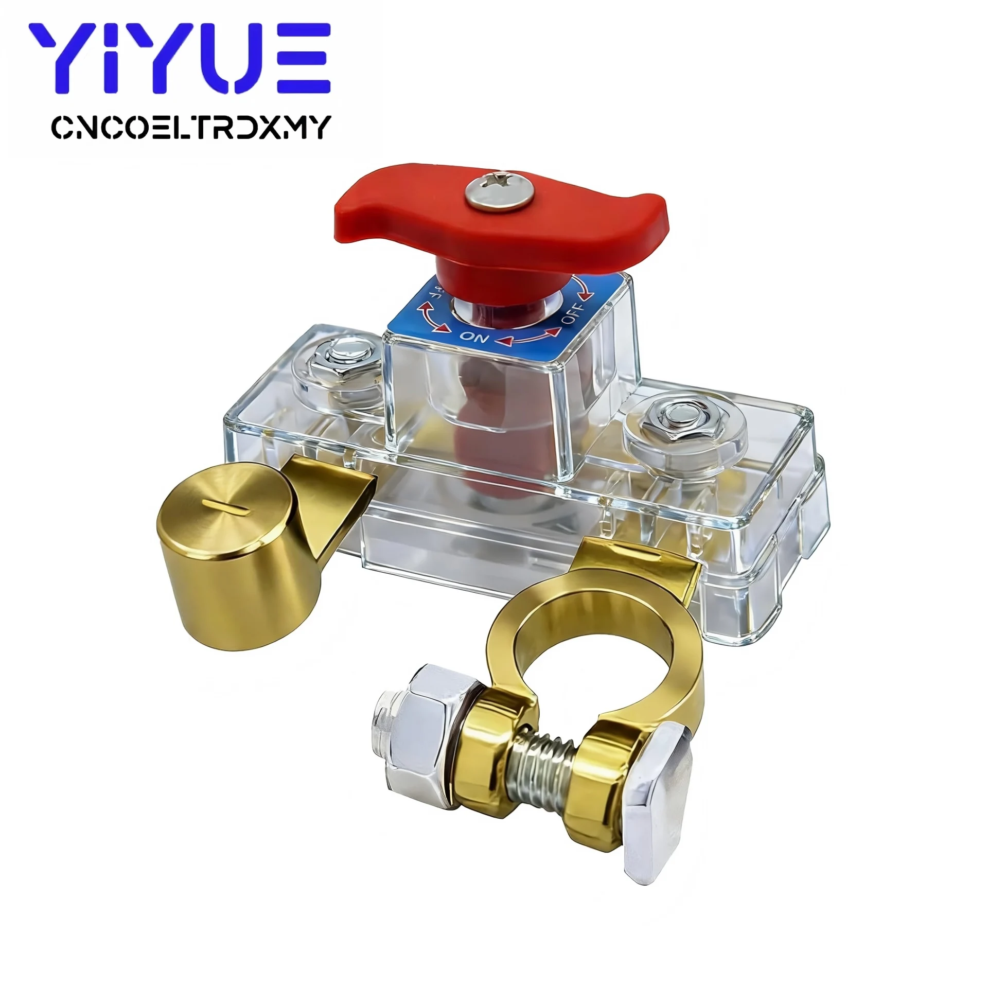 12V 24V Dual Voltage Battery Master Cut Off Switch Zinc Alloy Structure Negative Pole Disconnect for 16mm17mm Diameter Pile Head