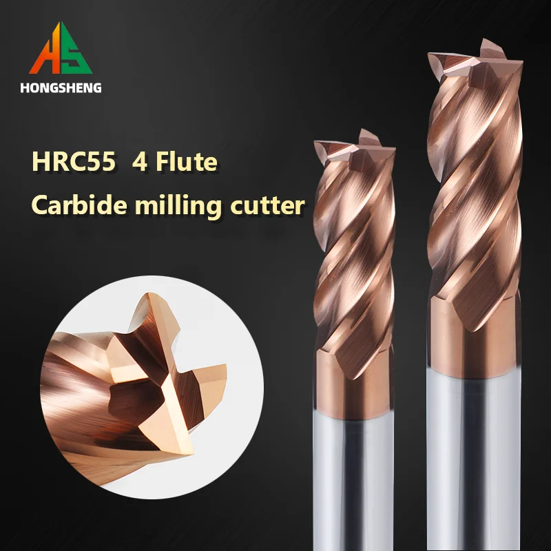 HRC55 1 2 3 4 5 6 8 10 12 13 14 15 16 18 20 Carbide end mill Milling cutting Tools Alloy Tungsten Steel Milling Cutter EndMills