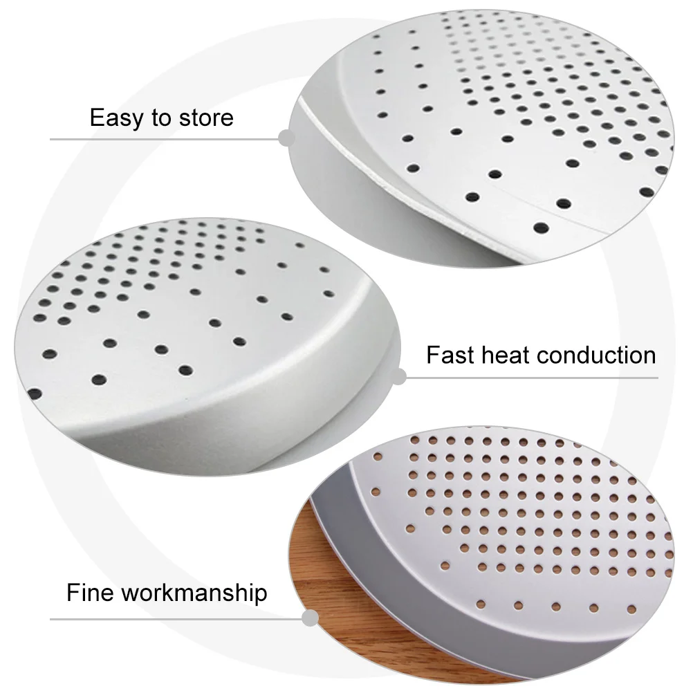 

1Pcs Aluminum Alloy Oven Tray Perforated Pizza Bakeware Non-Stick Easy Demoulding Smooth Surface Fast Heat Conduction Baking Pan