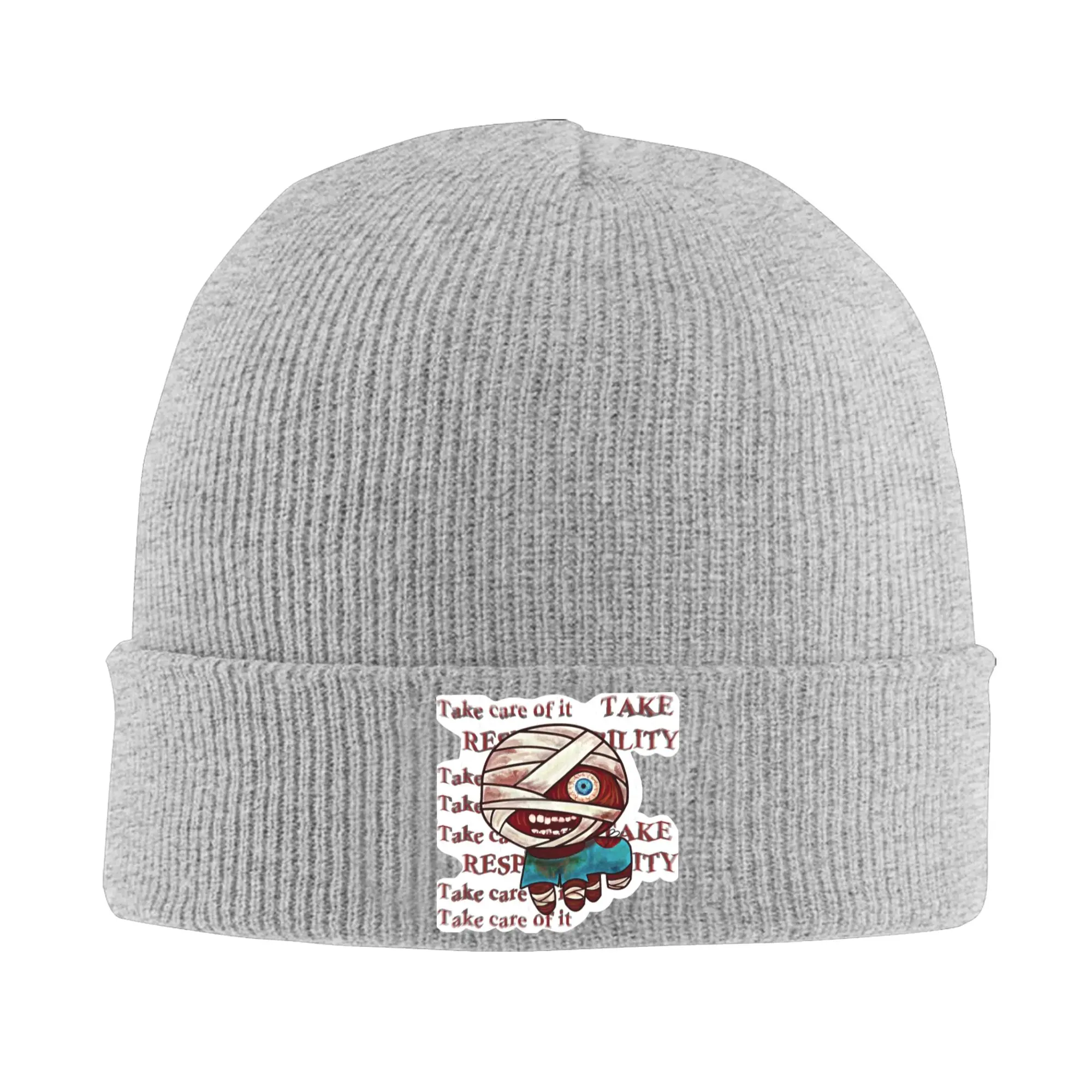 Captain Curly 'Tism Mouthwashing Knitted Hat for Women Men Beanies Autumn Winter Hat Acrylic  Crochet Caps