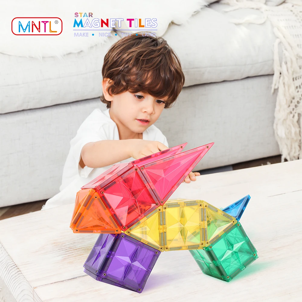 MNTL-juguetes magnéticos educativos para niños pequeños, bloques de construcción de desarrollo STEM, azulejos magnéticos, ladrillos de construcción, regalo para bebés, 36 piezas