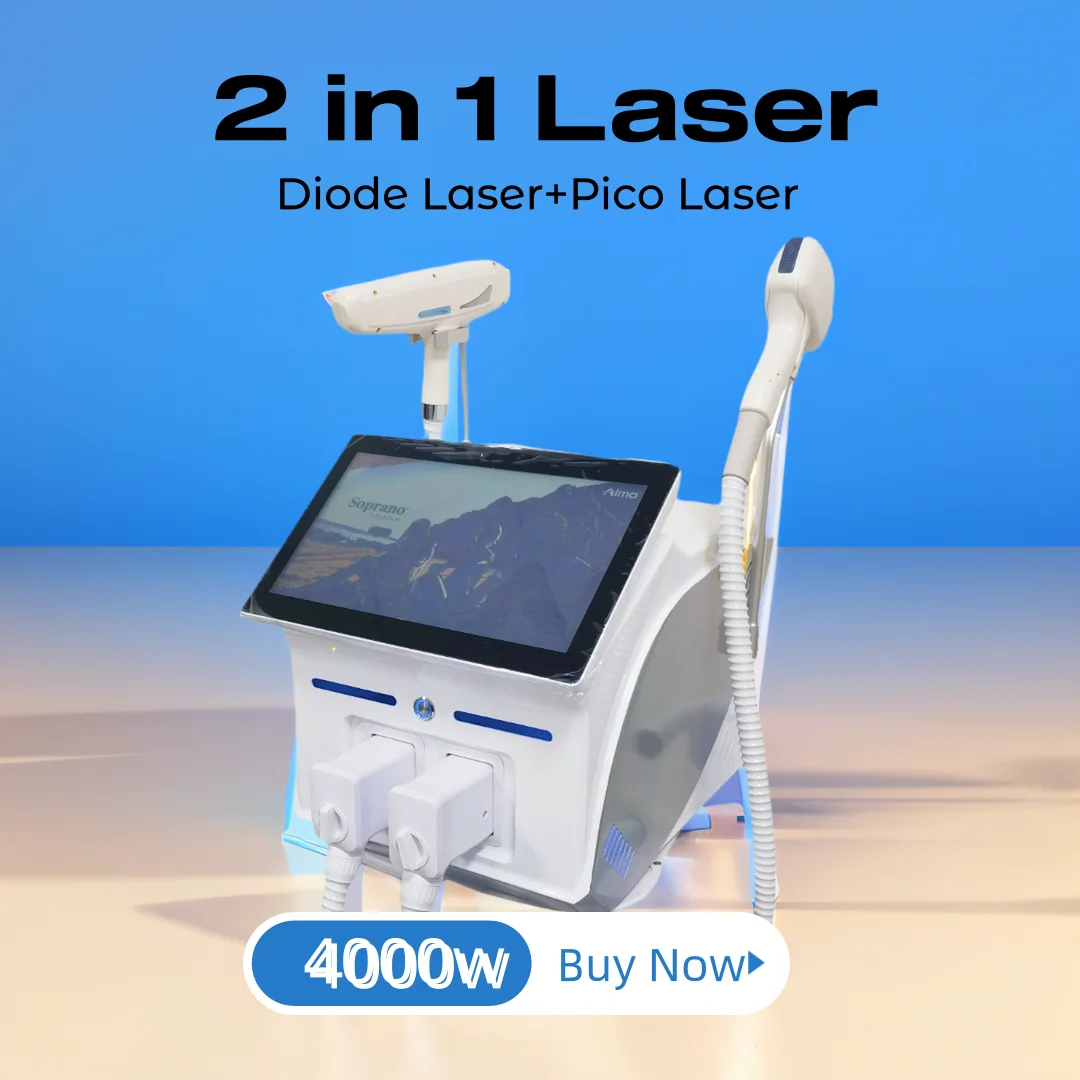 

YAG Machine Painless Hair Removal Machine 2024 2in1 Soprano Titanium Ice Platinum Diode 755 808 1064nm 3 Wavelength Laser ND: