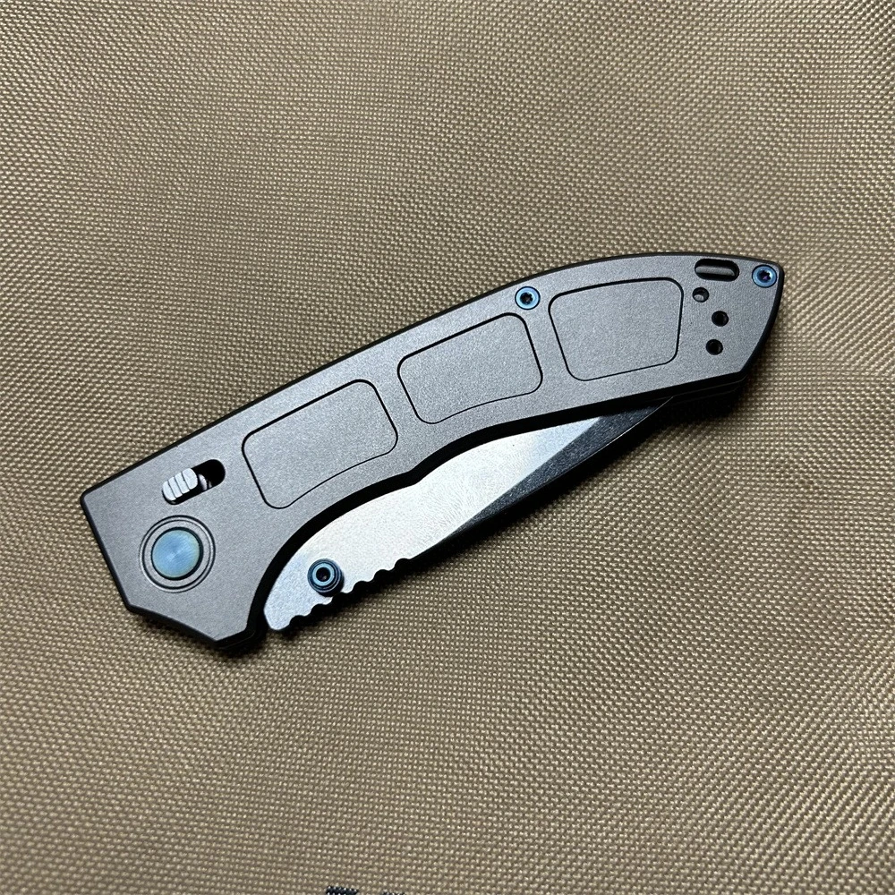 748 المتقدمة D2 شفرة حادة رمادي مقبض ألمونيوم التخييم في الهواء الطلق المحمولة دليل سكين للفرد مع مشبك جيب ، سكين الرجال