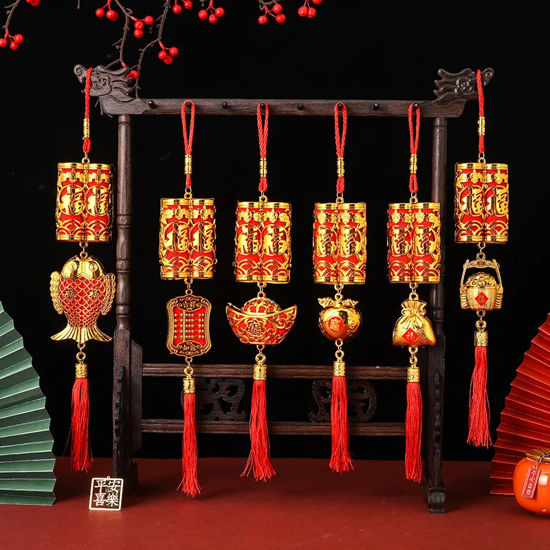 

10Pcs Spring Festival Chinese Knot Hanging Ornaments 2026 Lunar Horse Year for Home Restaurant Office Car Trees Decor