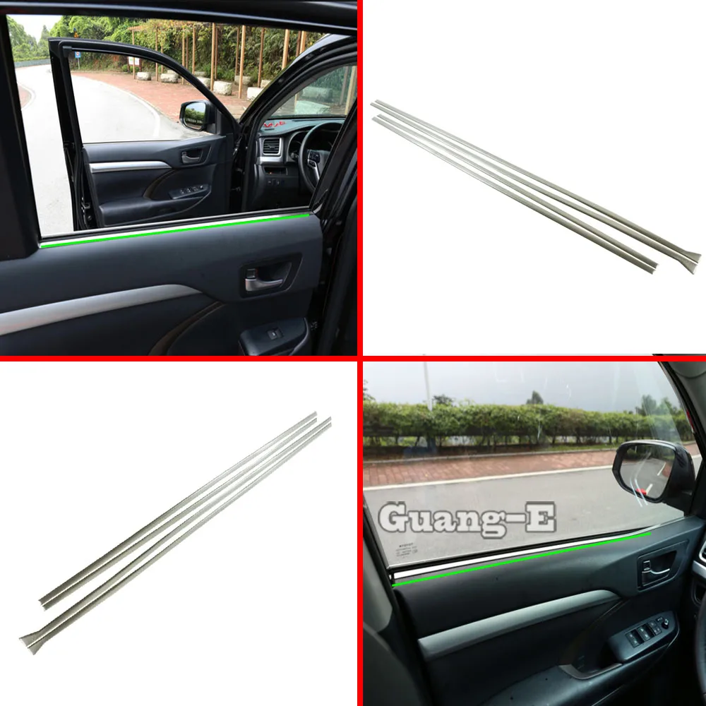 

Наклейки-накладки на внутренние дверные стекла и окна, декоративные элементы, 4 шт., для Toyota Highlander 2015-2020