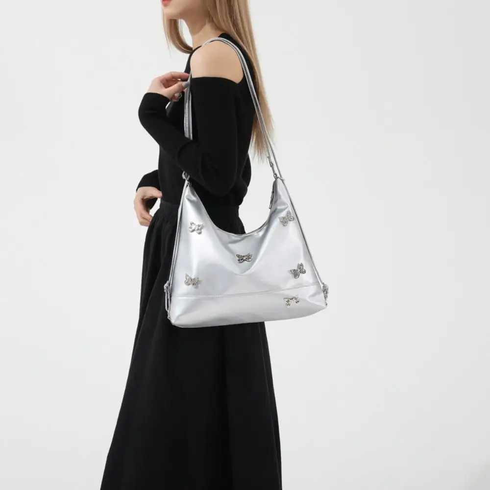 Moda y2k borboleta bolsa de ombro saco de compras saco de mamãe grande capacidade sacola de armazenamento saco de axilas crossbody saco de viagem