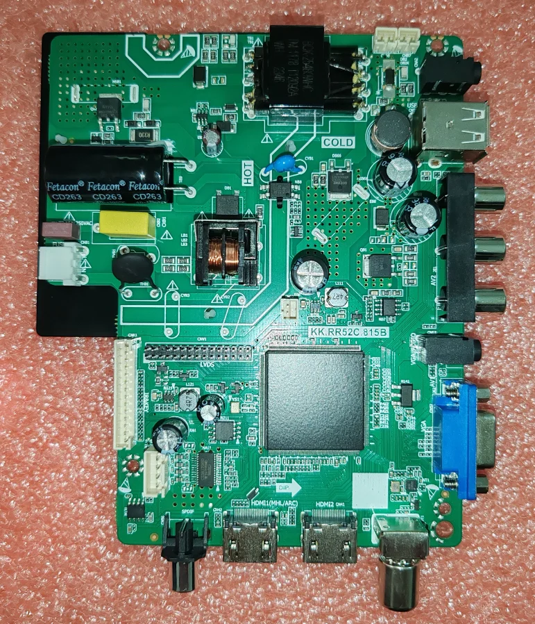 

KK.RR52C.815B Three in one universal TV motherboard, physical photo, tested for 50W 12v 580ma 30--84v 25w