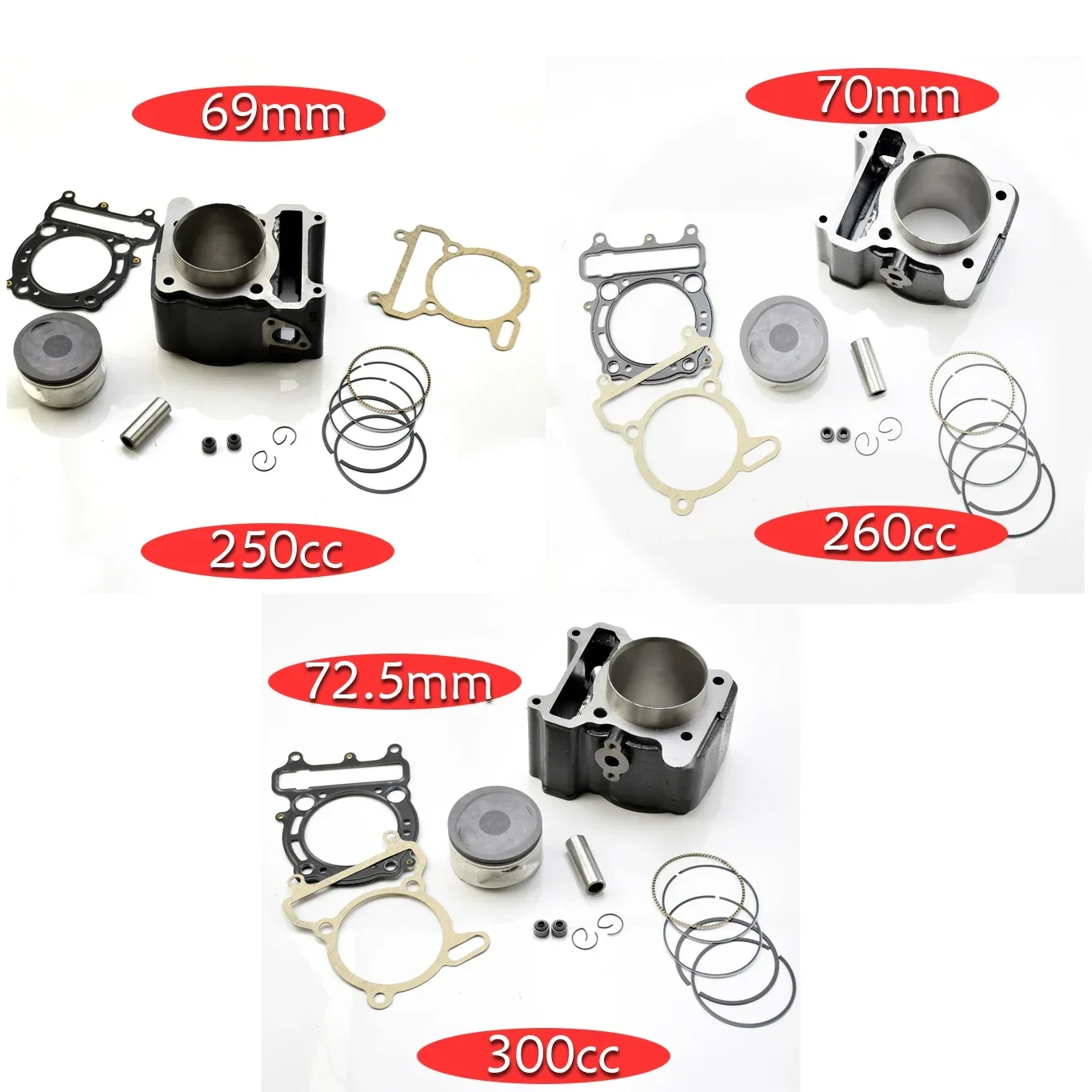 YP300 YP250 250cc 260cc 300cc Engine Cylinder Block 69mm 70mm Piston Ring Gasket Set For Yamaha LH173MN Majesty 300 LINHAI LH300