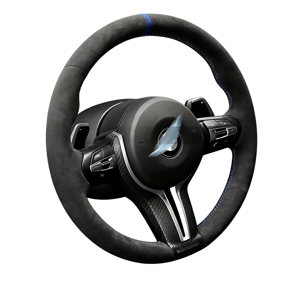 

Hand Stitched Car Steering Wheel Cover Suede for BMW M3 M4 M Sport F30 F31 F34 F10 F11 F07 X1 X2 X3 F25 F32 F33 F36 F48 F39