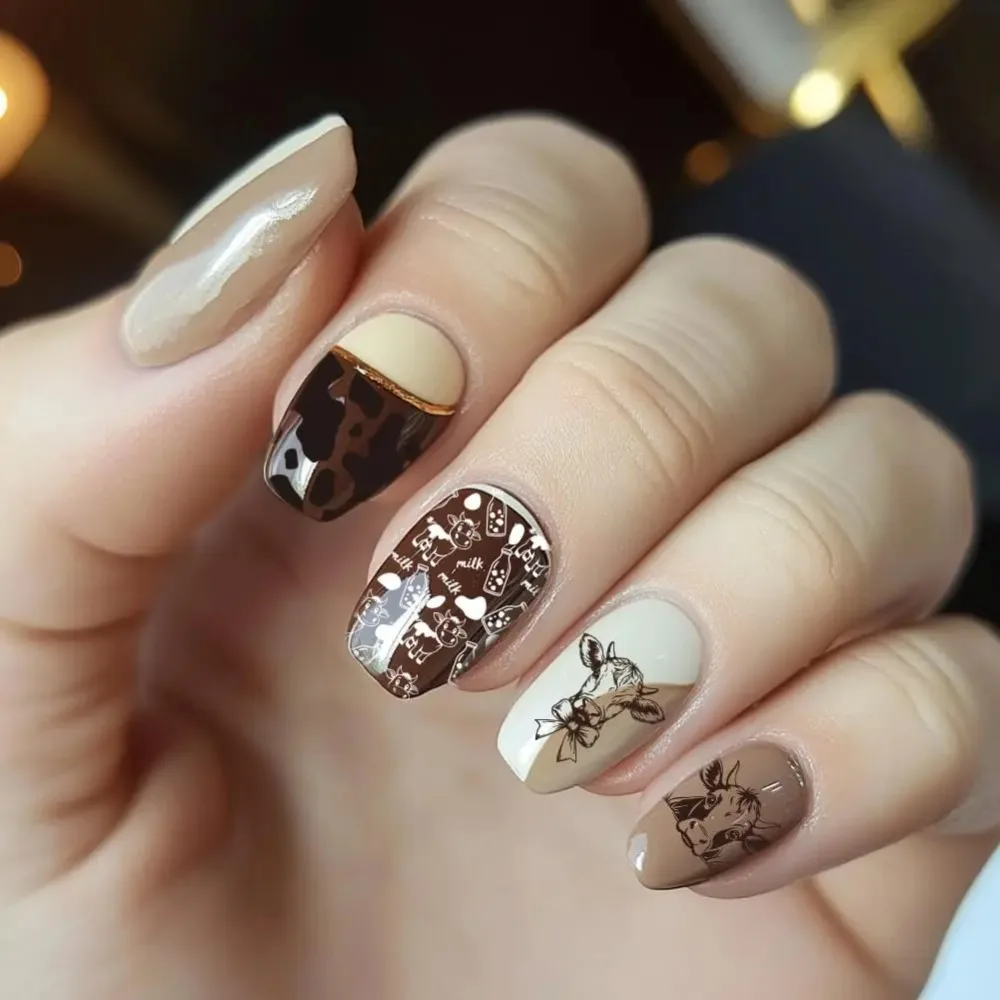 3pcs Cow-Theme Nail Stamping Plates 56 Patterns Cow Spots Nail Art Stencils Cute Animal Manicure Art Templates Leopard Nails - view 4