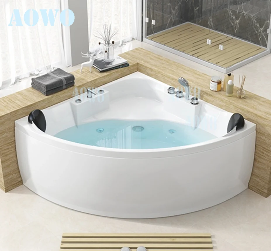 

Foshan Bathtub Manufacture 2 Person Corner Bath Tub Hot Hydro Massage Therapy Indoor Bathroom Jakuzzi